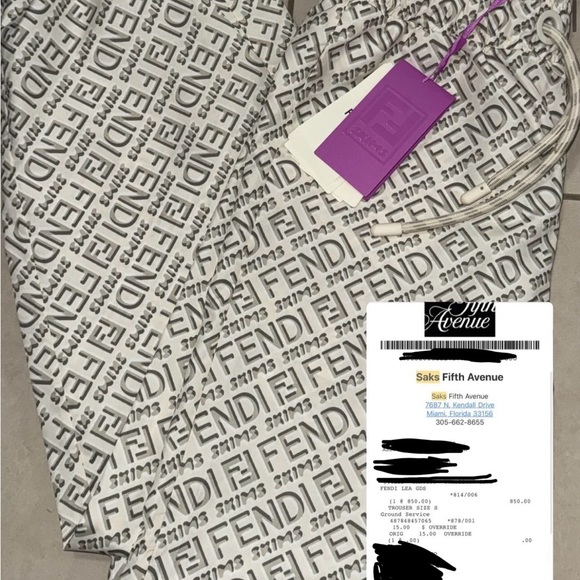 Fendi x SKIMS Black and White Monogram Pants